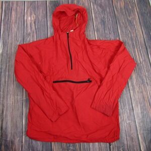 Vintage LL Bean Pullover Jacket Mens Medium Red Nylon Hooded Windbreaker USA 90s